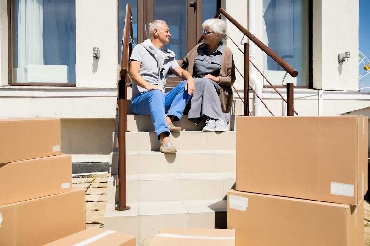 senior couple moving 